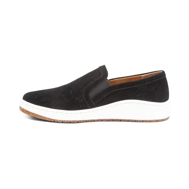 Aetrex Women's Kenzie Croc Slip Ons- Black