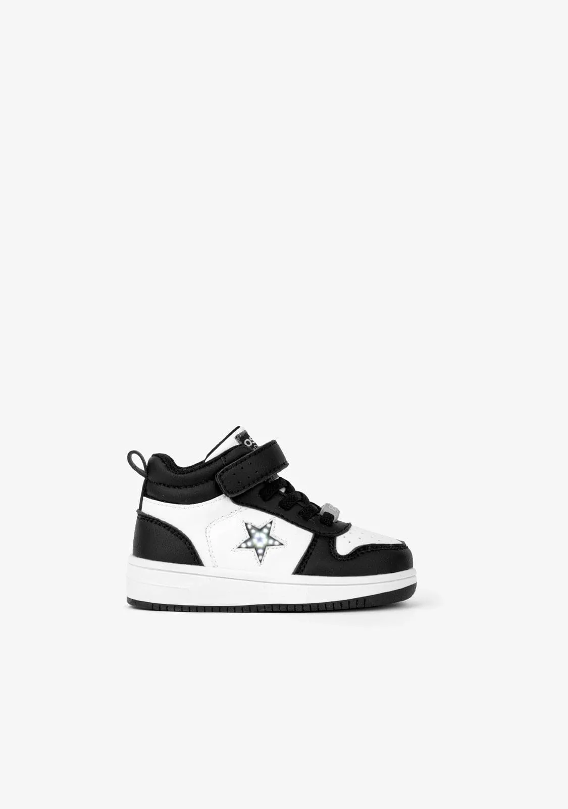 Baby's Black / White With Lights Hi-Top Sneakers