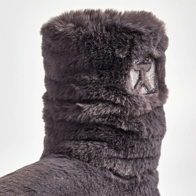 Bedroom Athletics Gisele 100% Recycled Faux Fur Rouched Slipper Boot in Ink