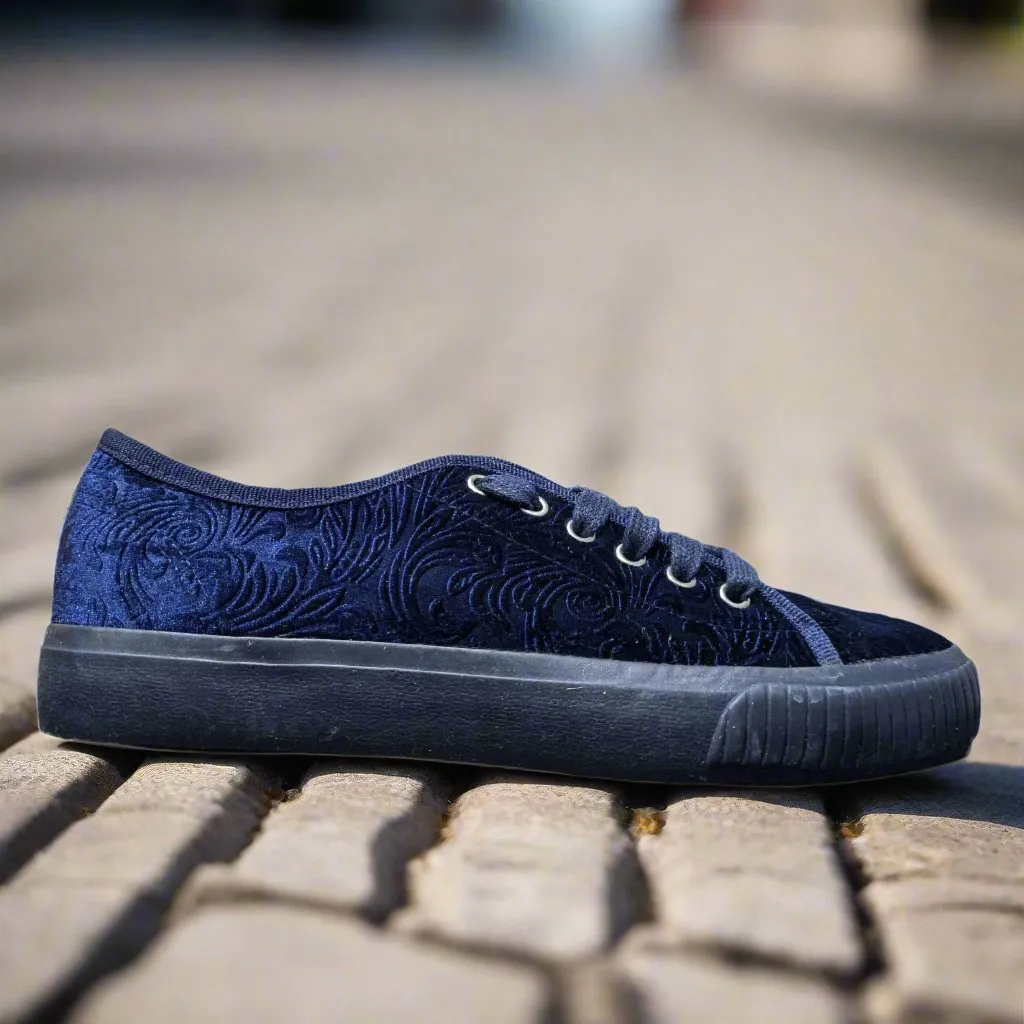 Blue Velvet Eco-Designed Loafer Style Trainers - Size UK 5 / EU 38 / US 7