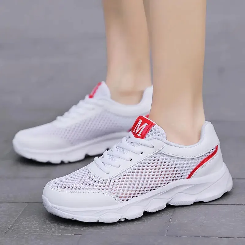 Breathable Sneakers Women Mesh Summer Women's Sport Shoes Lightweight Women's Shoes Beige Running Shoes