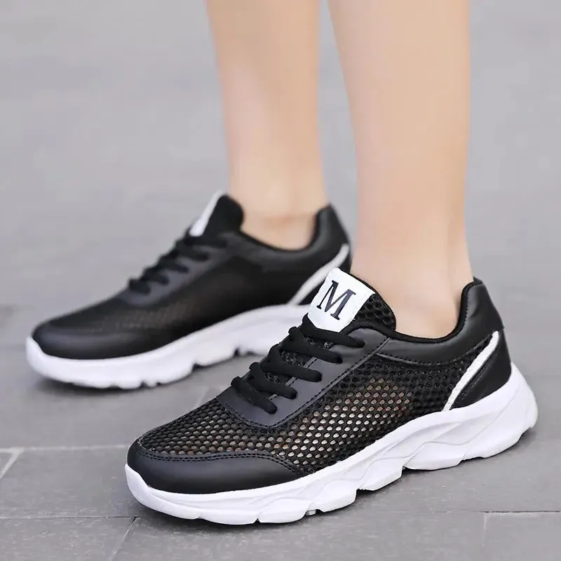 Breathable Sneakers Women Mesh Summer Women's Sport Shoes Lightweight Women's Shoes Beige Running Shoes