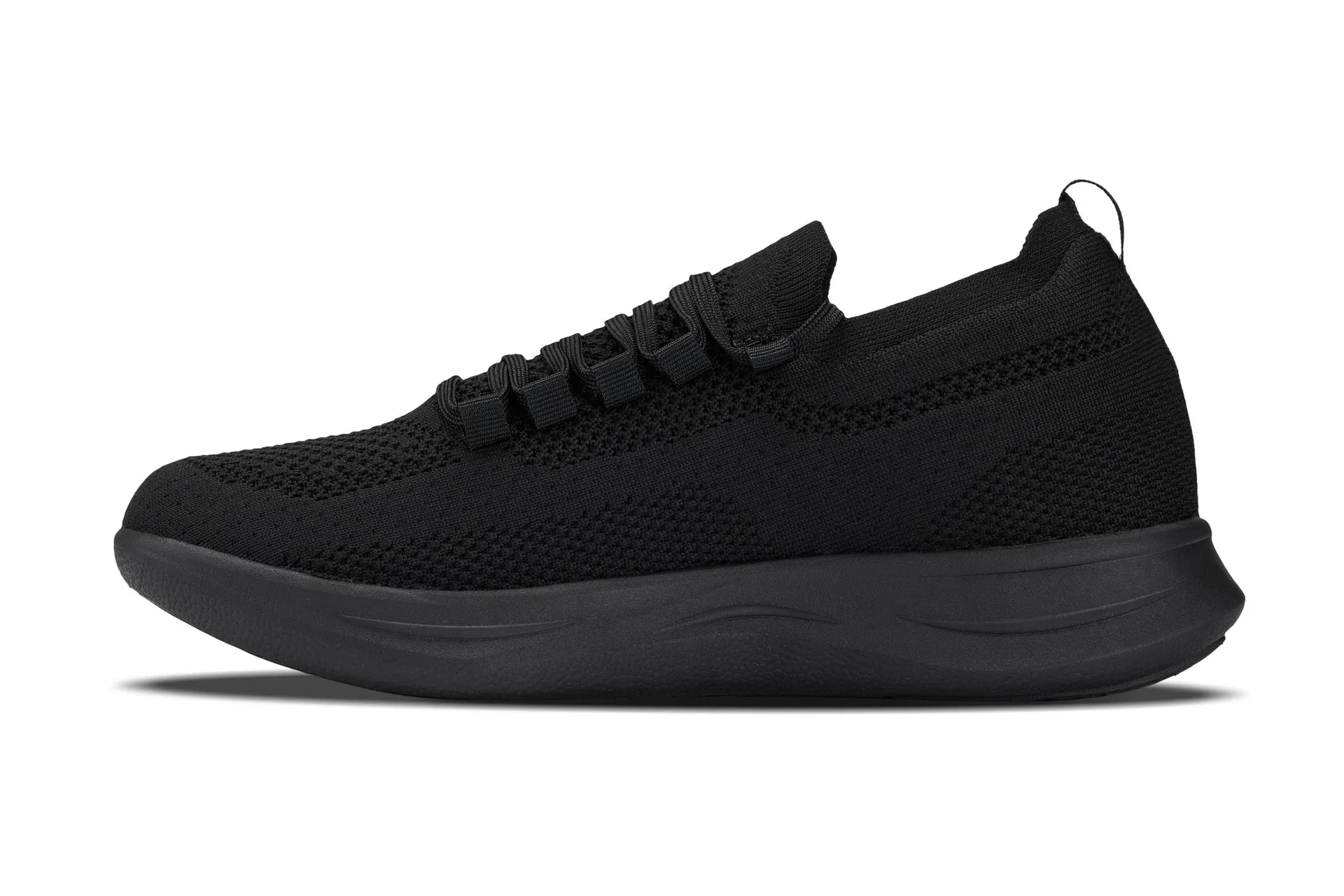 CALTO - QA060 - 2.4 Inches Taller (Black/Black Sole) - Lightweight Knitted Sneakers