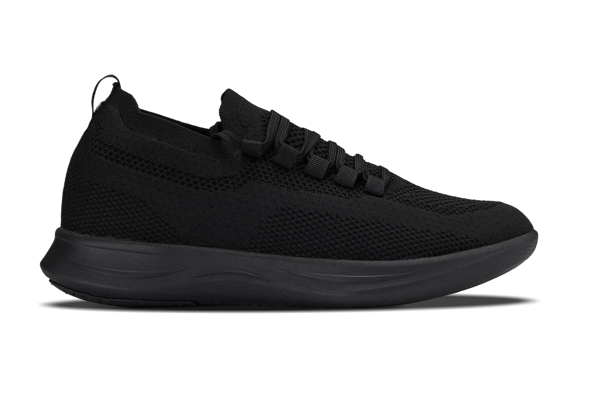 CALTO - QA060 - 2.4 Inches Taller (Black/Black Sole) - Lightweight Knitted Sneakers