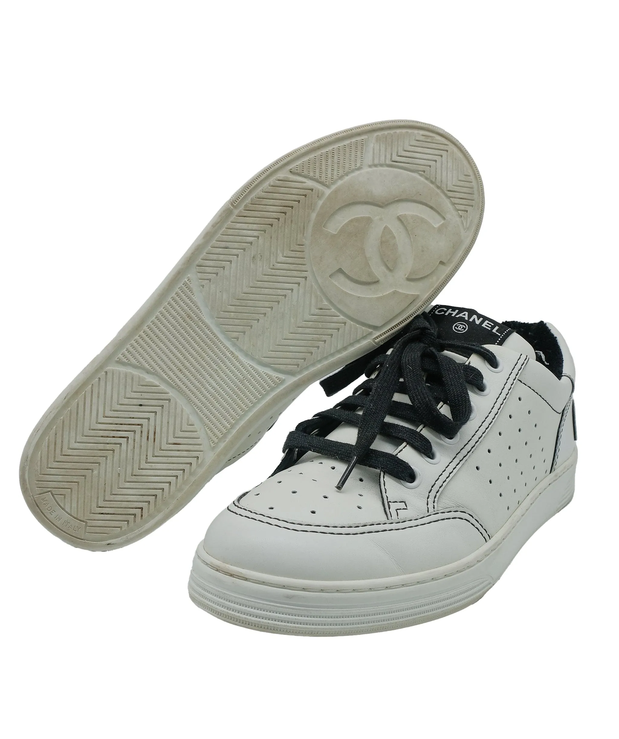 Chanel Black and White Sneakers 40 RJC3376