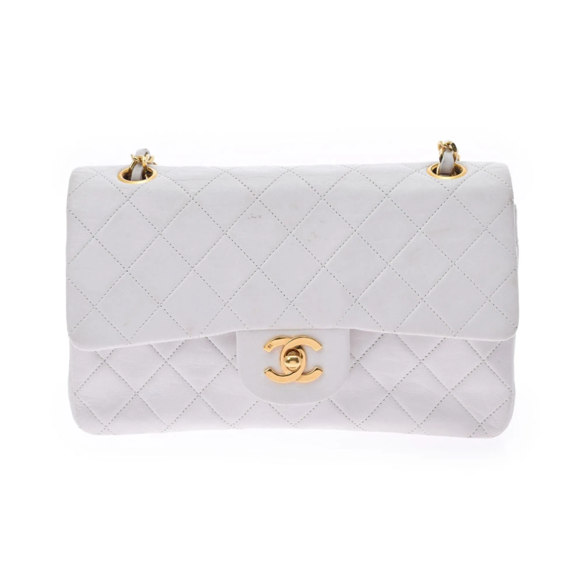 Chanel White Leather Timeless shoulder bag