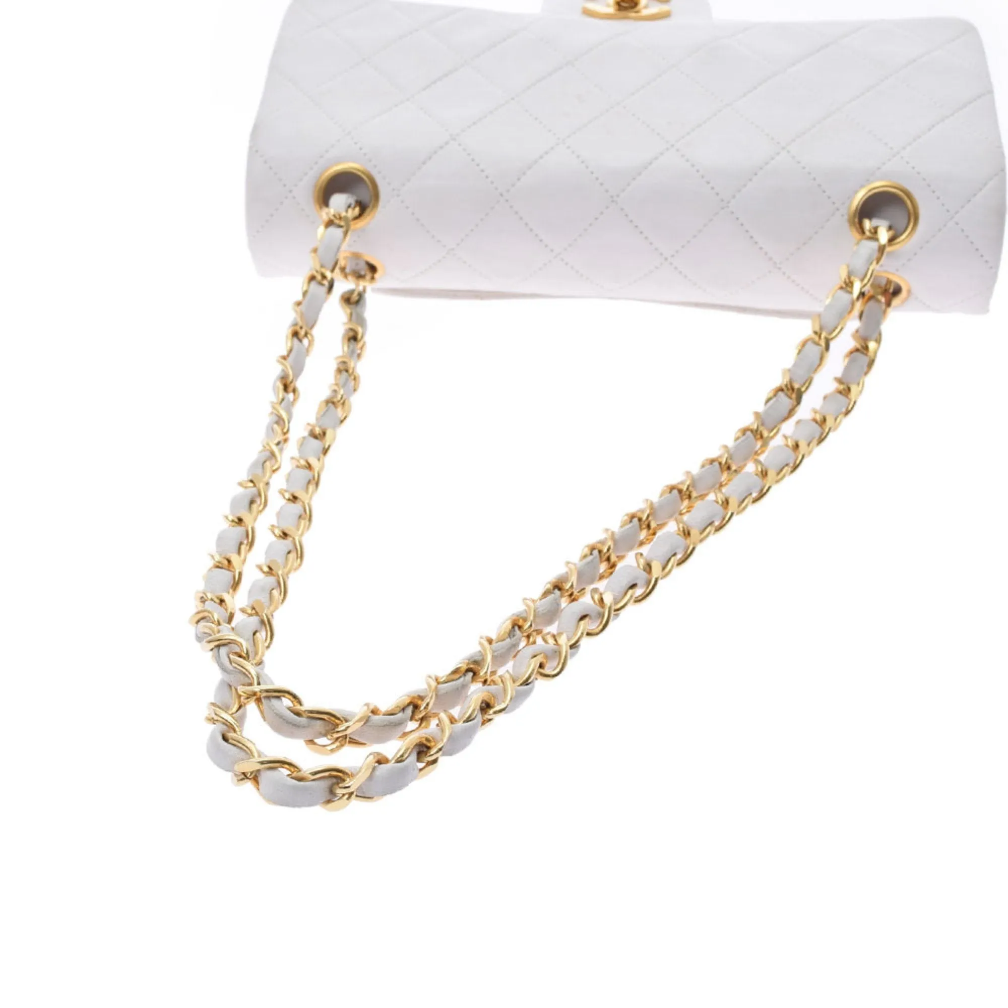 Chanel White Leather Timeless shoulder bag