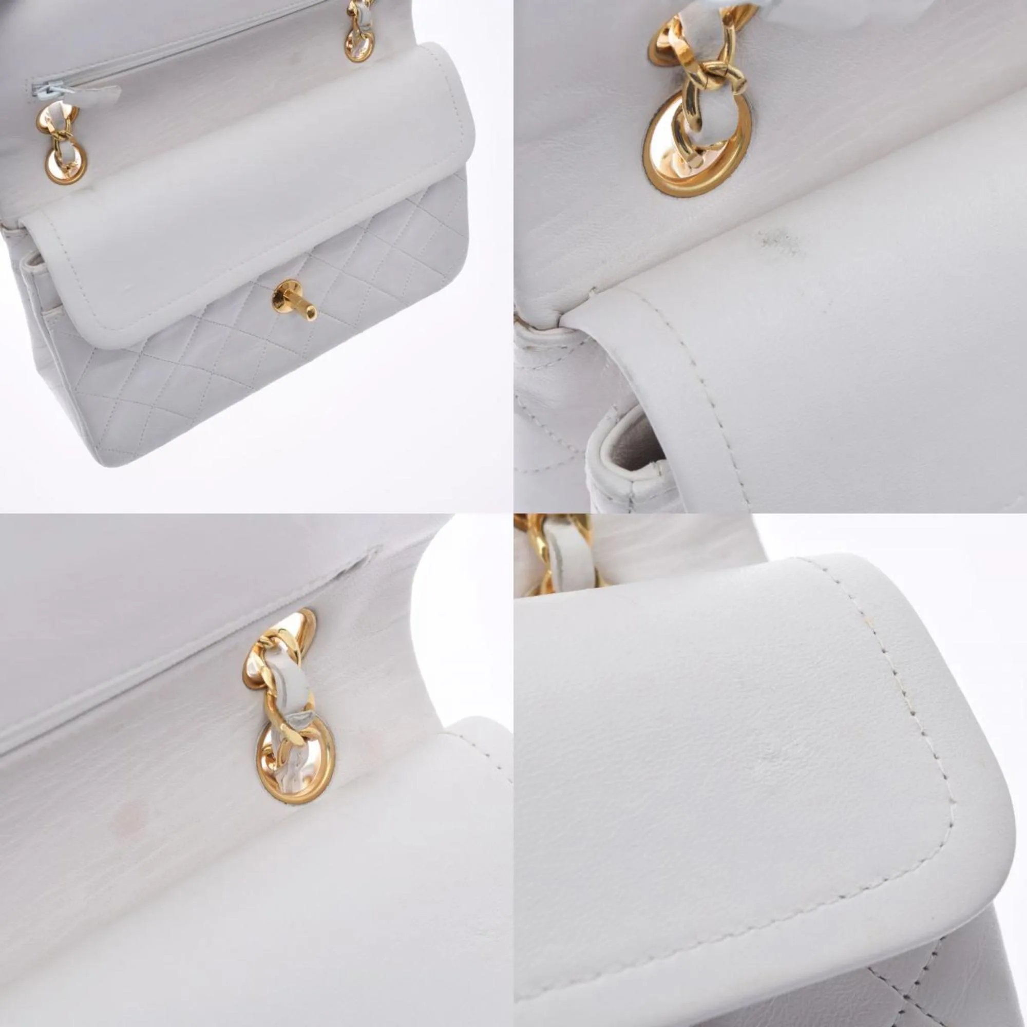 Chanel White Leather Timeless shoulder bag