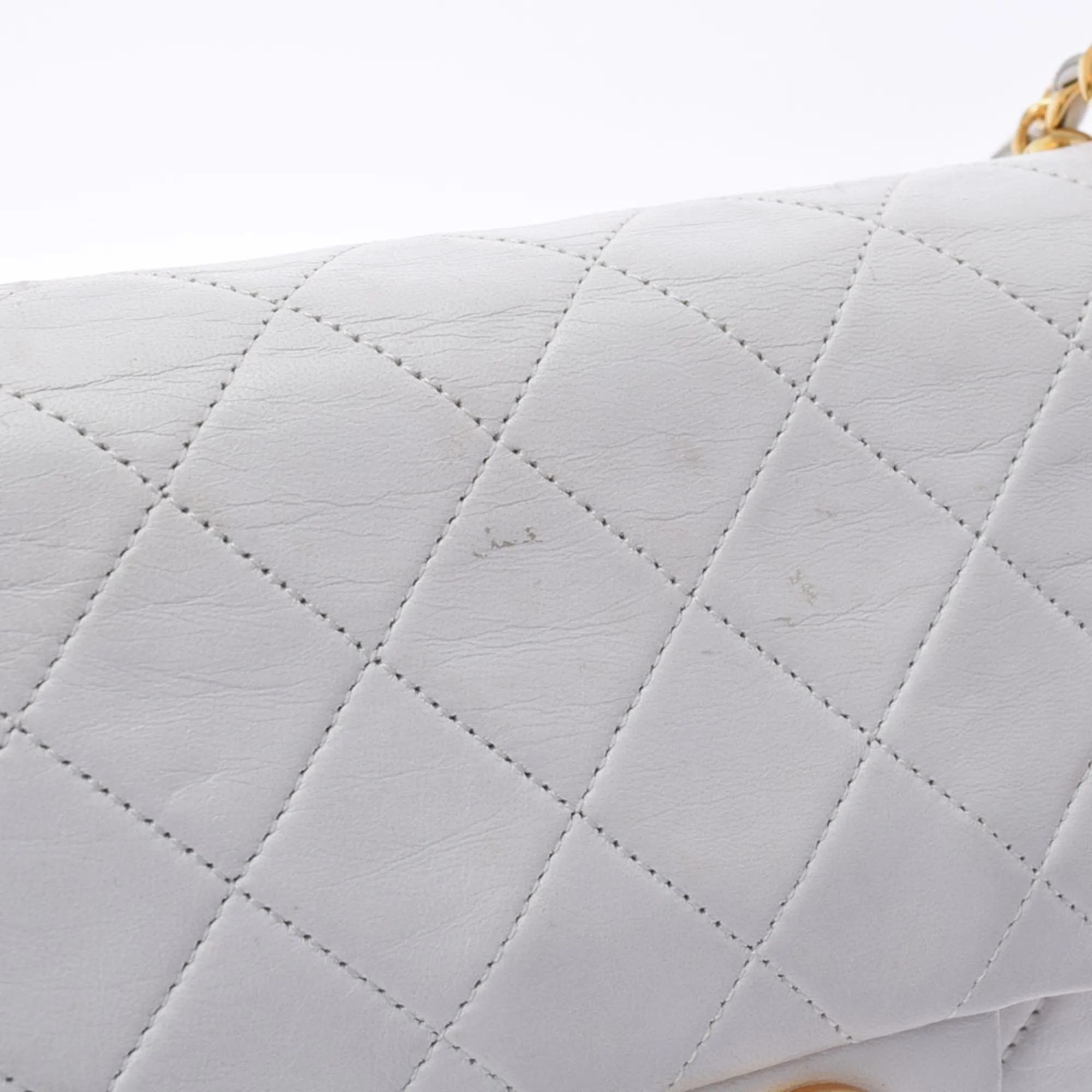 Chanel White Leather Timeless shoulder bag