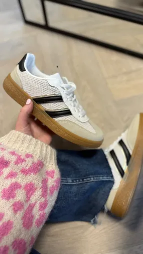 Charley White With Black Stripe Detail Trainers