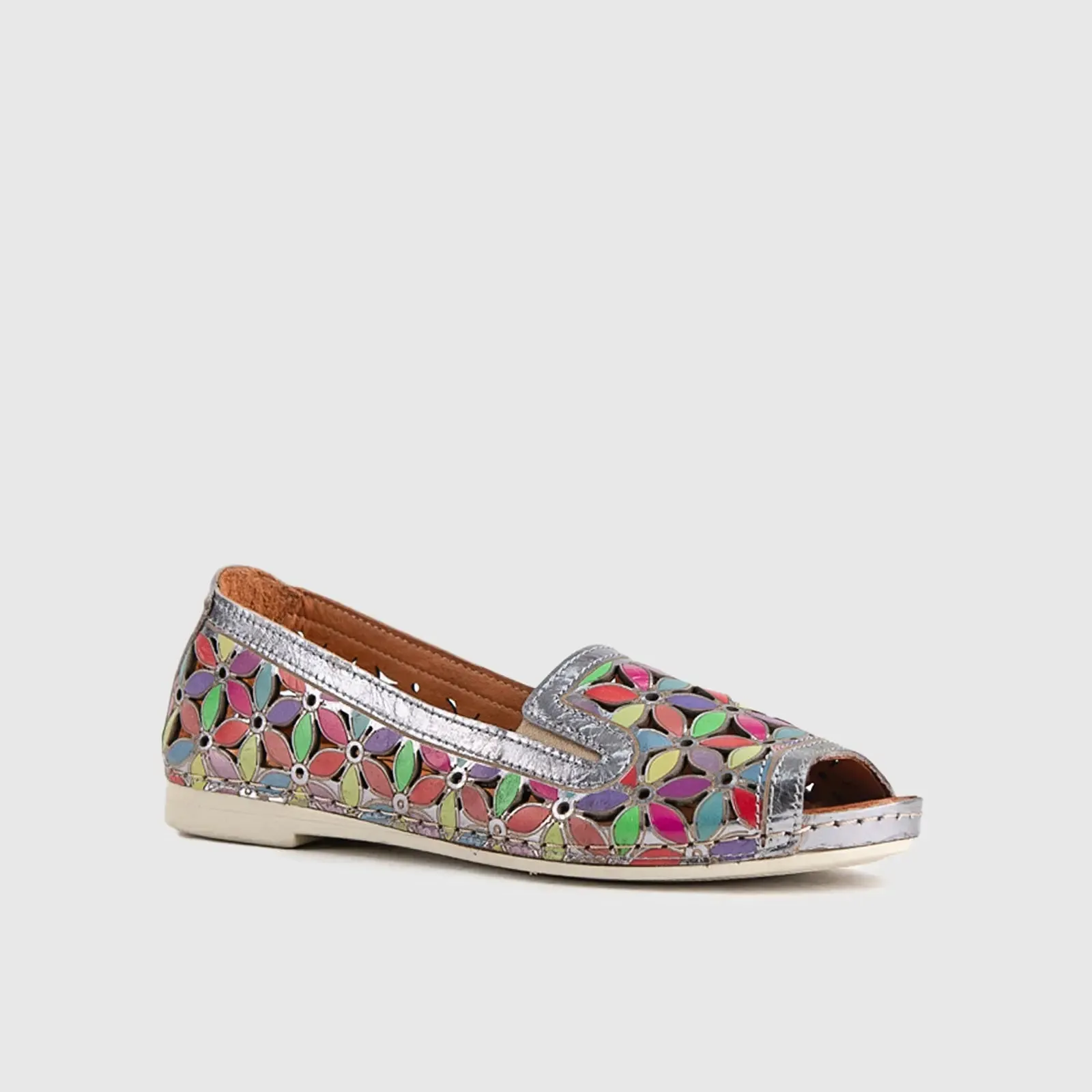 Comfort Leather Casuals 1105 Pewter Multi