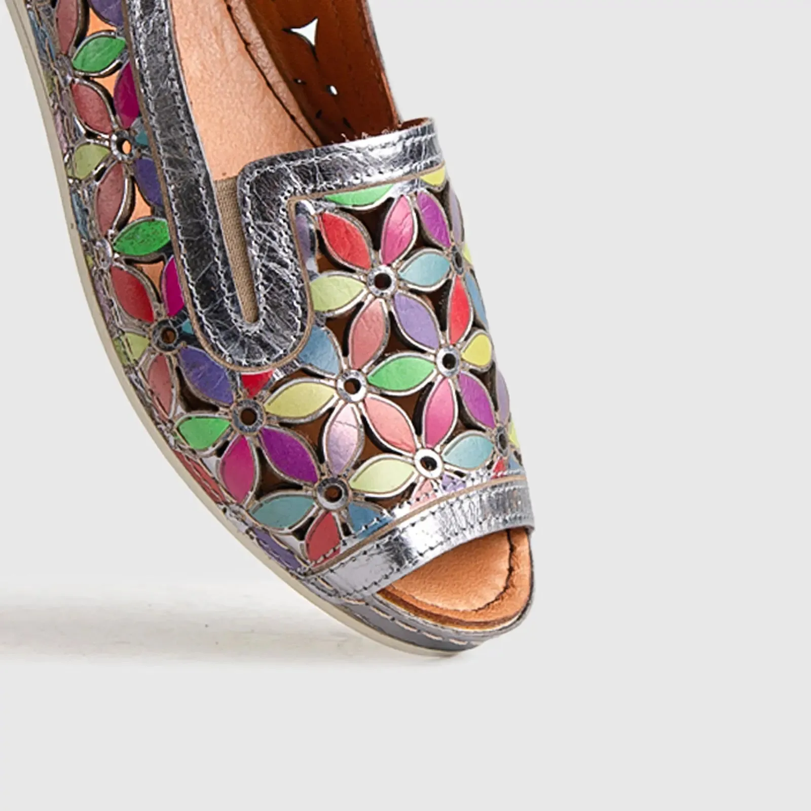 Comfort Leather Casuals 1105 Pewter Multi