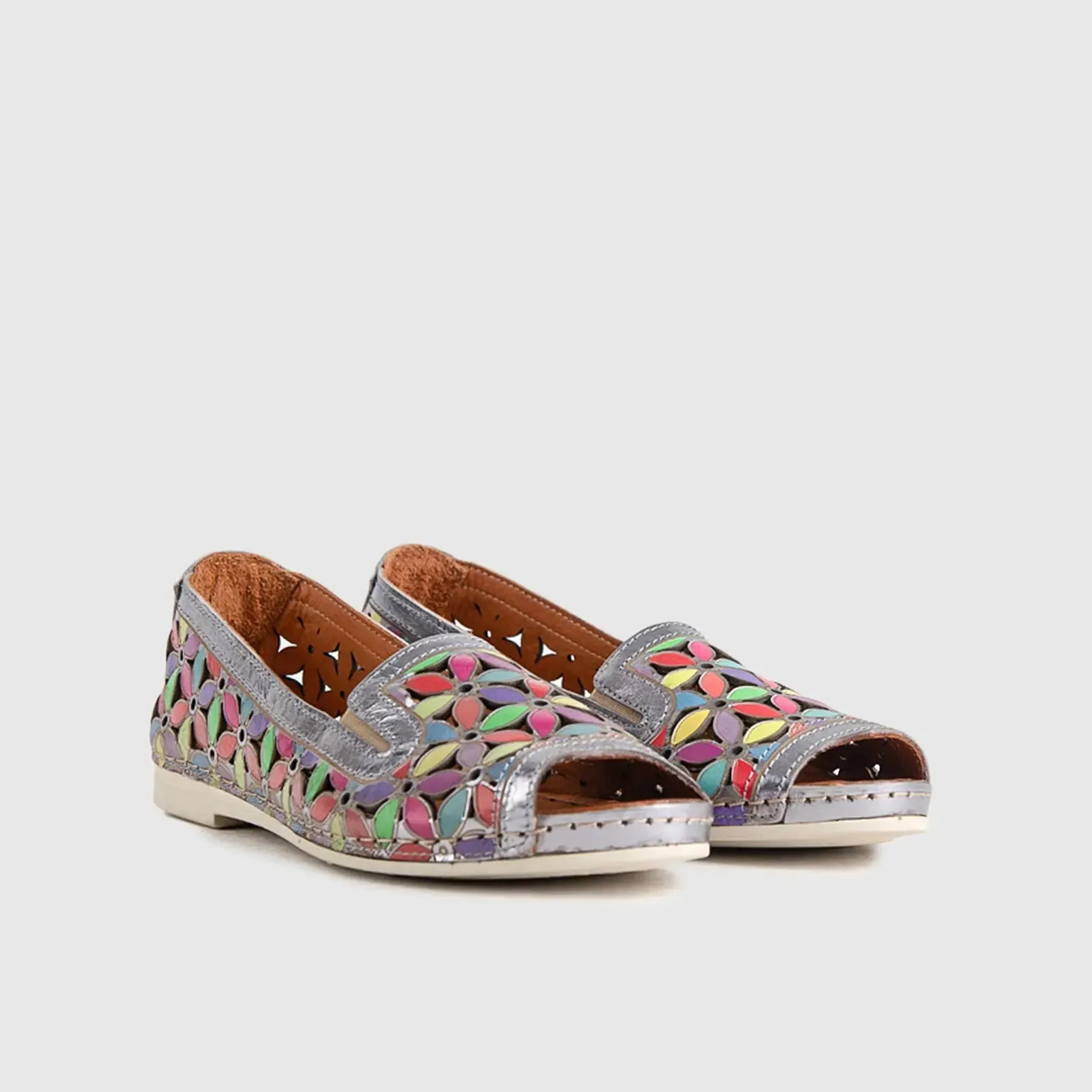 Comfort Leather Casuals 1105 Pewter Multi