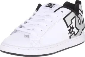 DC Women's Court Graffik Low Top Casual Skate Shoe, White/M Silver, 5.5
