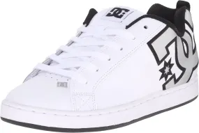 DC Women's Court Graffik Low Top Casual Skate Shoe, White/M Silver, 9