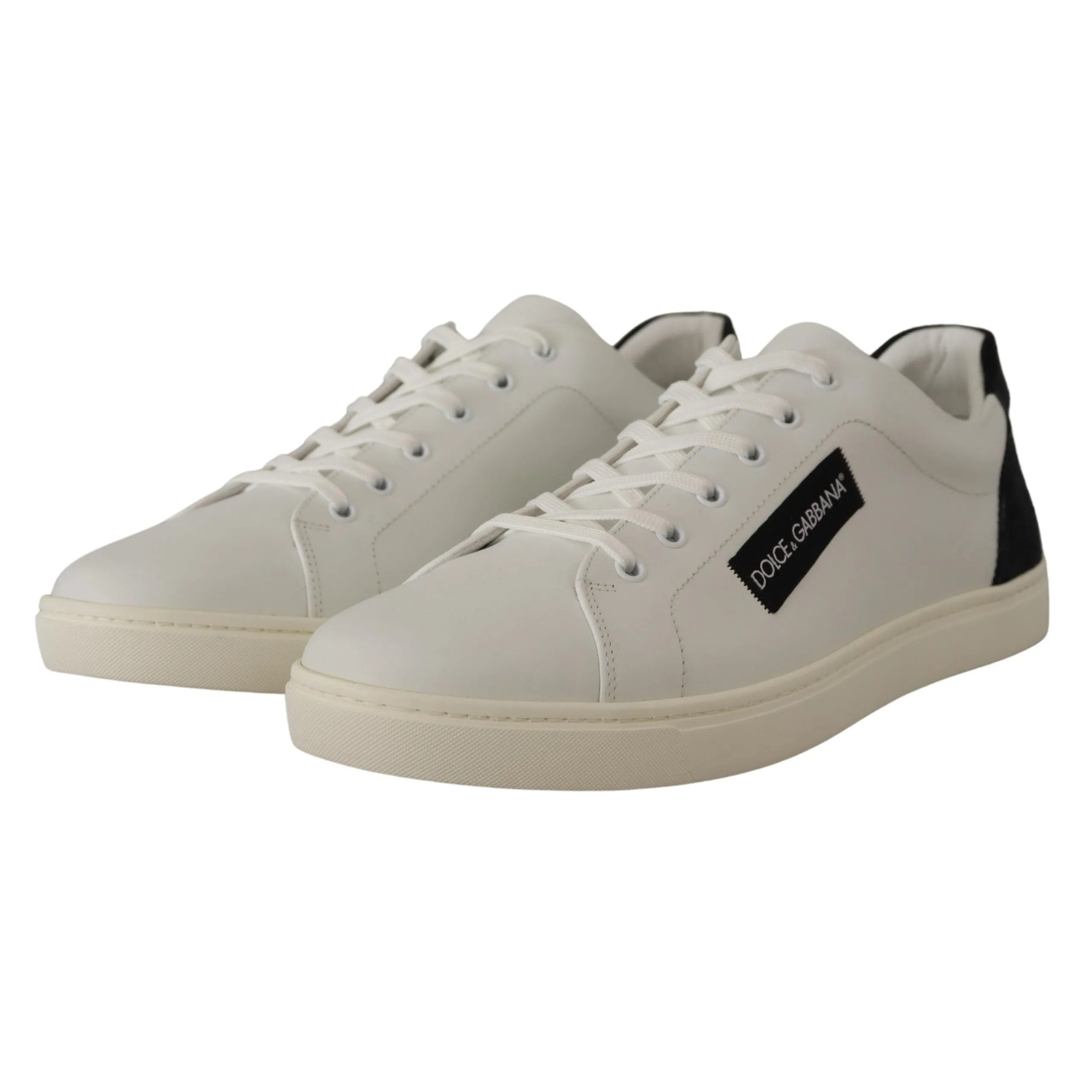 Dolce & Gabbana Elegant White Leather Low Top Sneakers