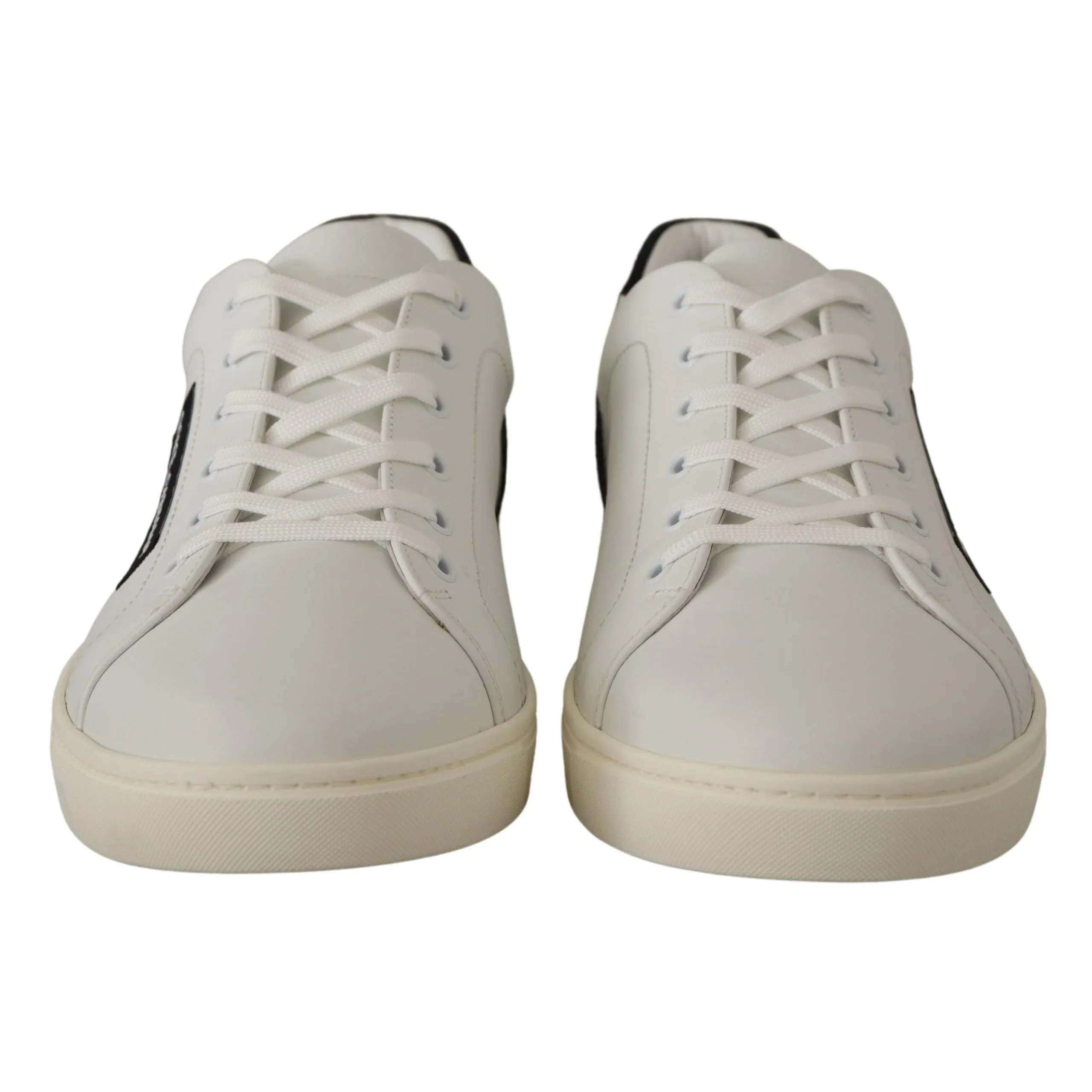 Dolce & Gabbana Elegant White Leather Low Top Sneakers