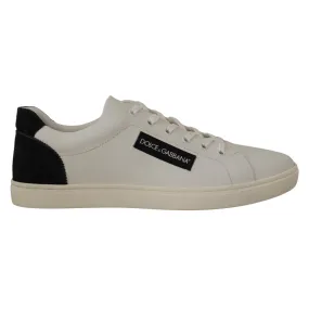 Dolce & Gabbana Elegant White Leather Low Top Sneakers