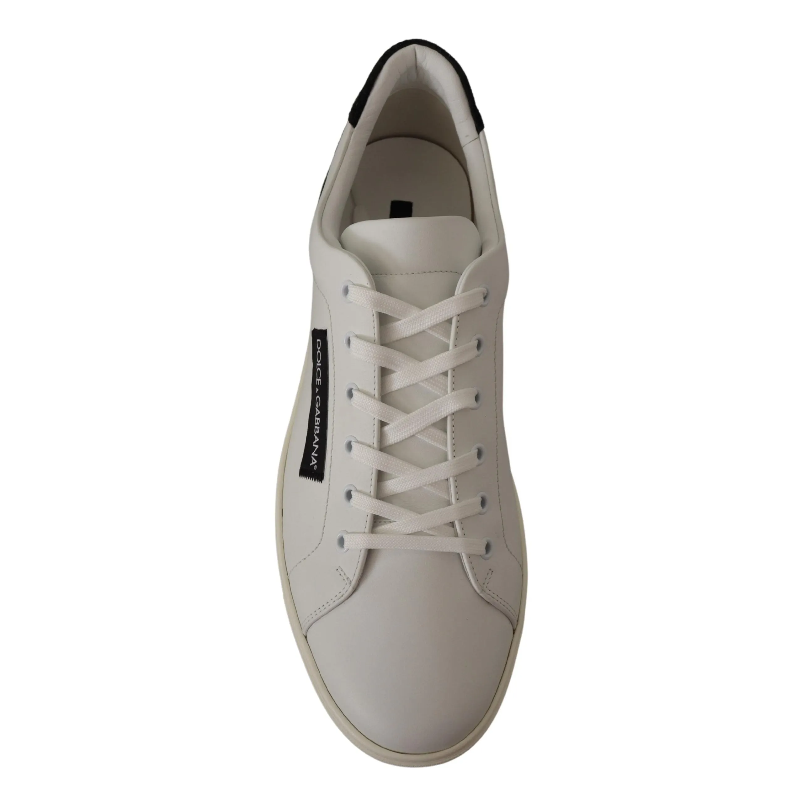 Dolce & Gabbana Elegant White Leather Low Top Sneakers