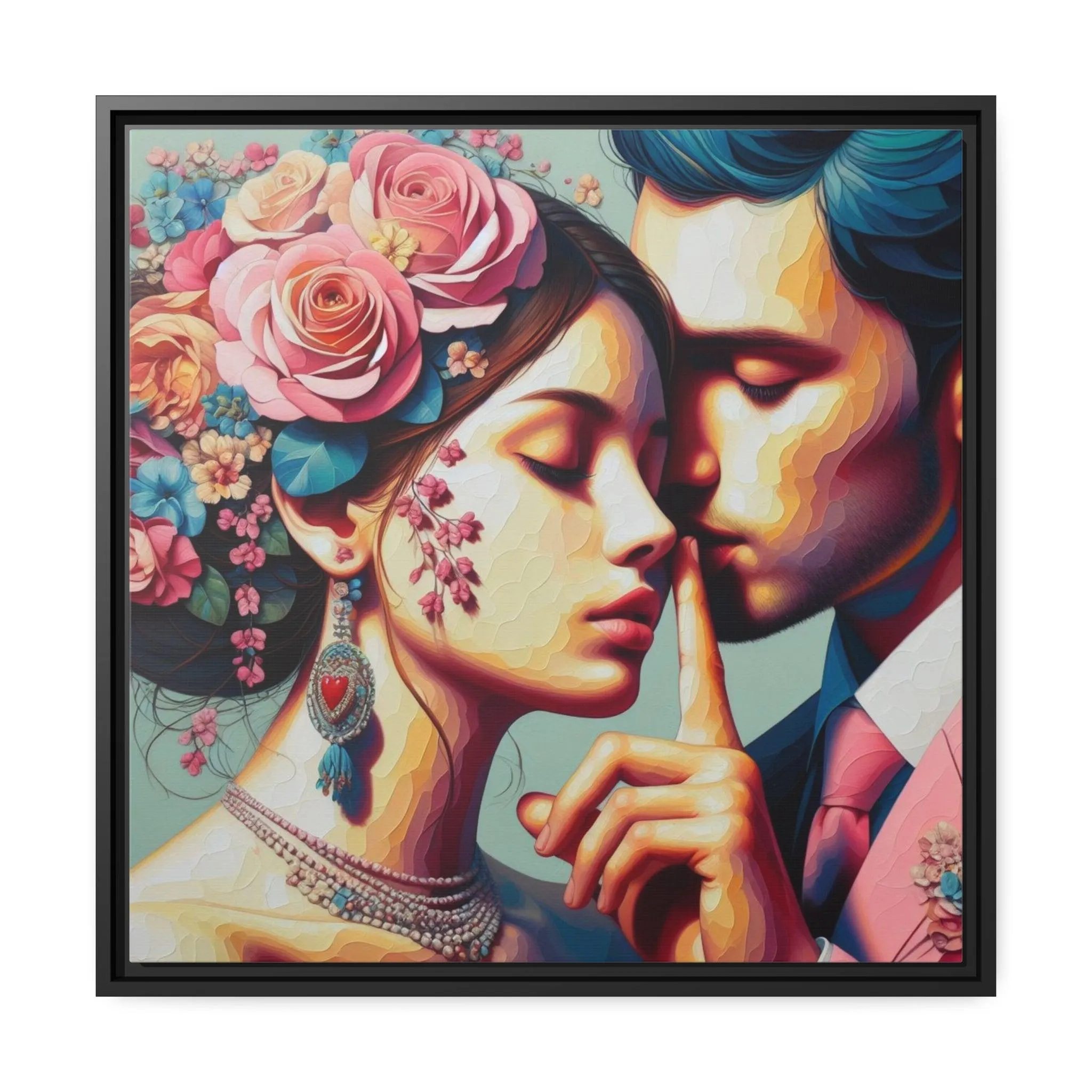 Elegant Eco-Friendly Canvas Art in Sleek Black Pinewood Frame