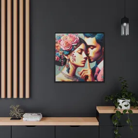 Elegant Eco-Friendly Canvas Art in Sleek Black Pinewood Frame