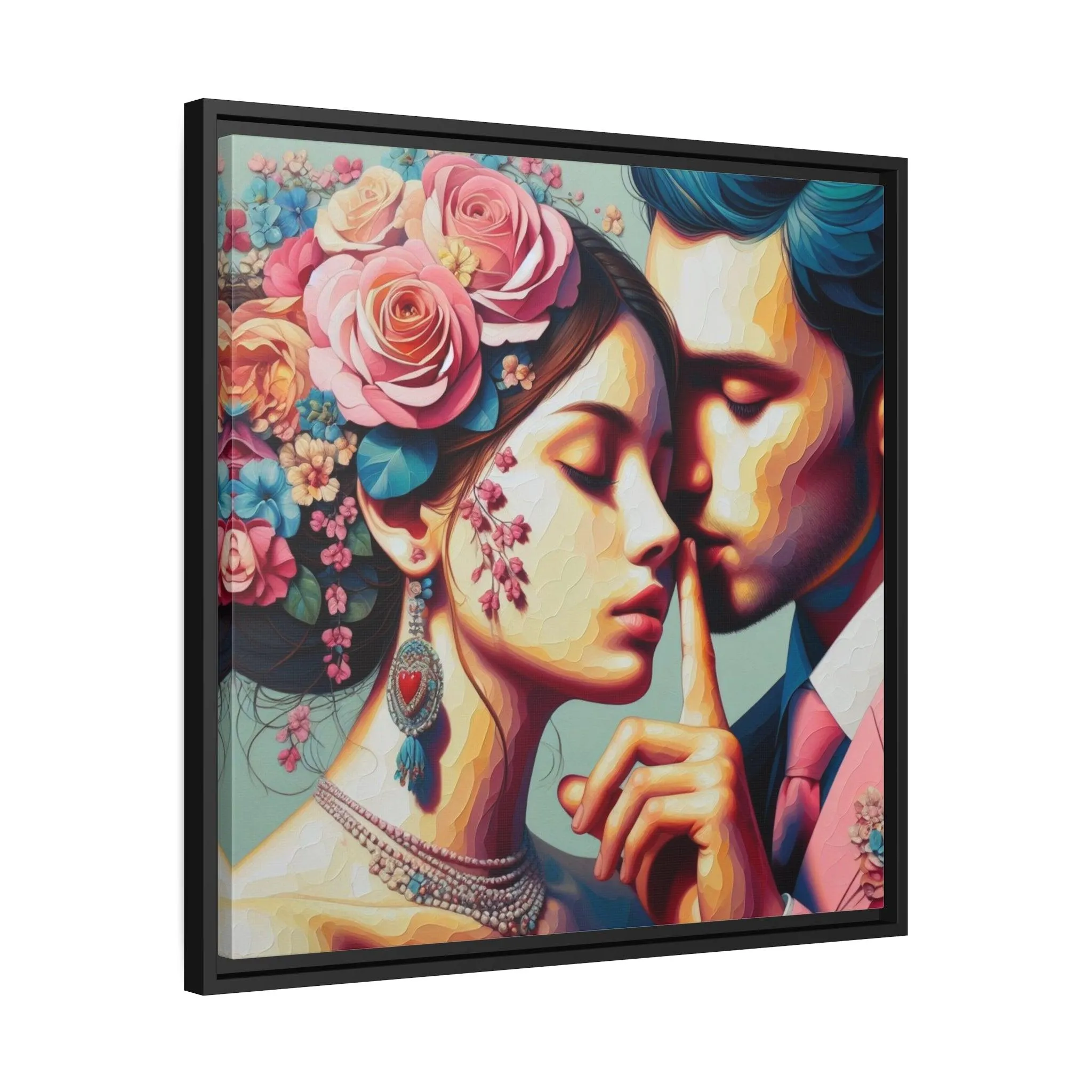 Elegant Eco-Friendly Canvas Art in Sleek Black Pinewood Frame