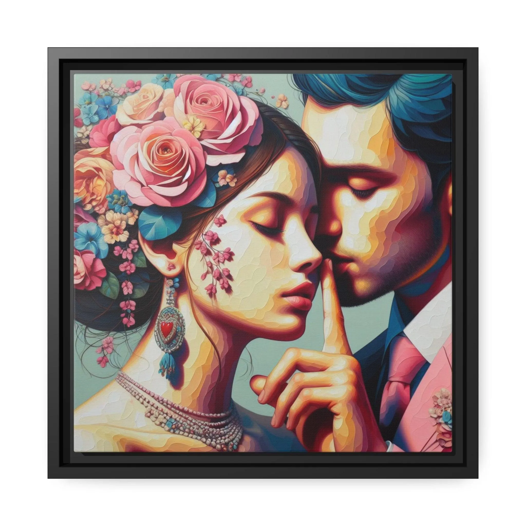 Elegant Eco-Friendly Canvas Art in Sleek Black Pinewood Frame