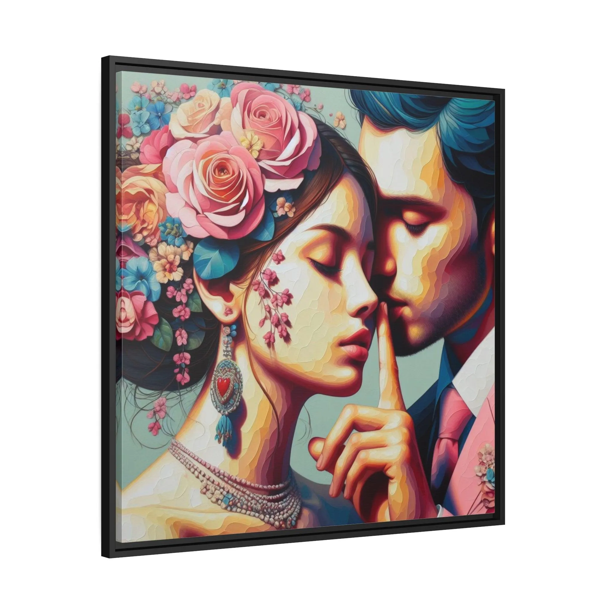 Elegant Eco-Friendly Canvas Art in Sleek Black Pinewood Frame
