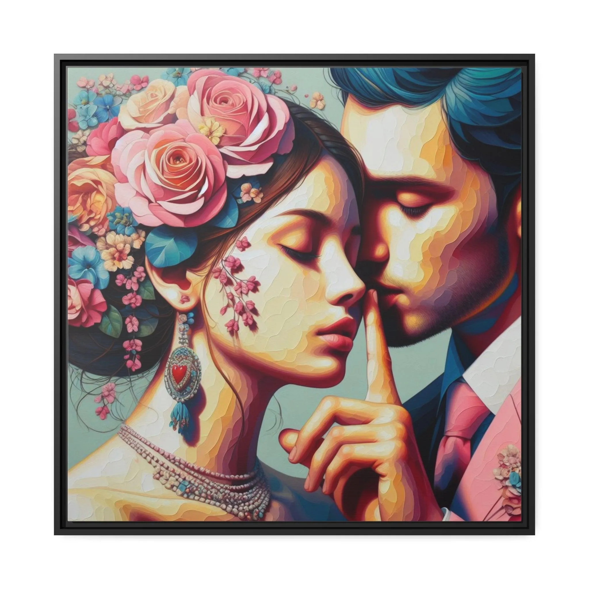 Elegant Eco-Friendly Canvas Art in Sleek Black Pinewood Frame