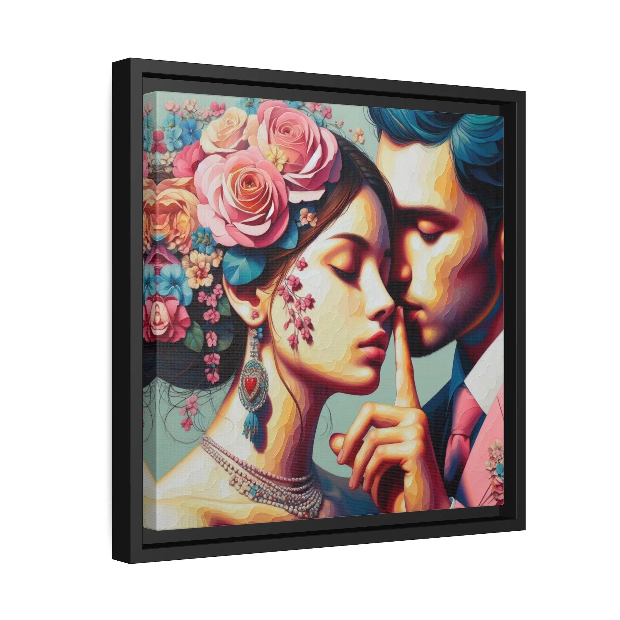 Elegant Eco-Friendly Canvas Art in Sleek Black Pinewood Frame