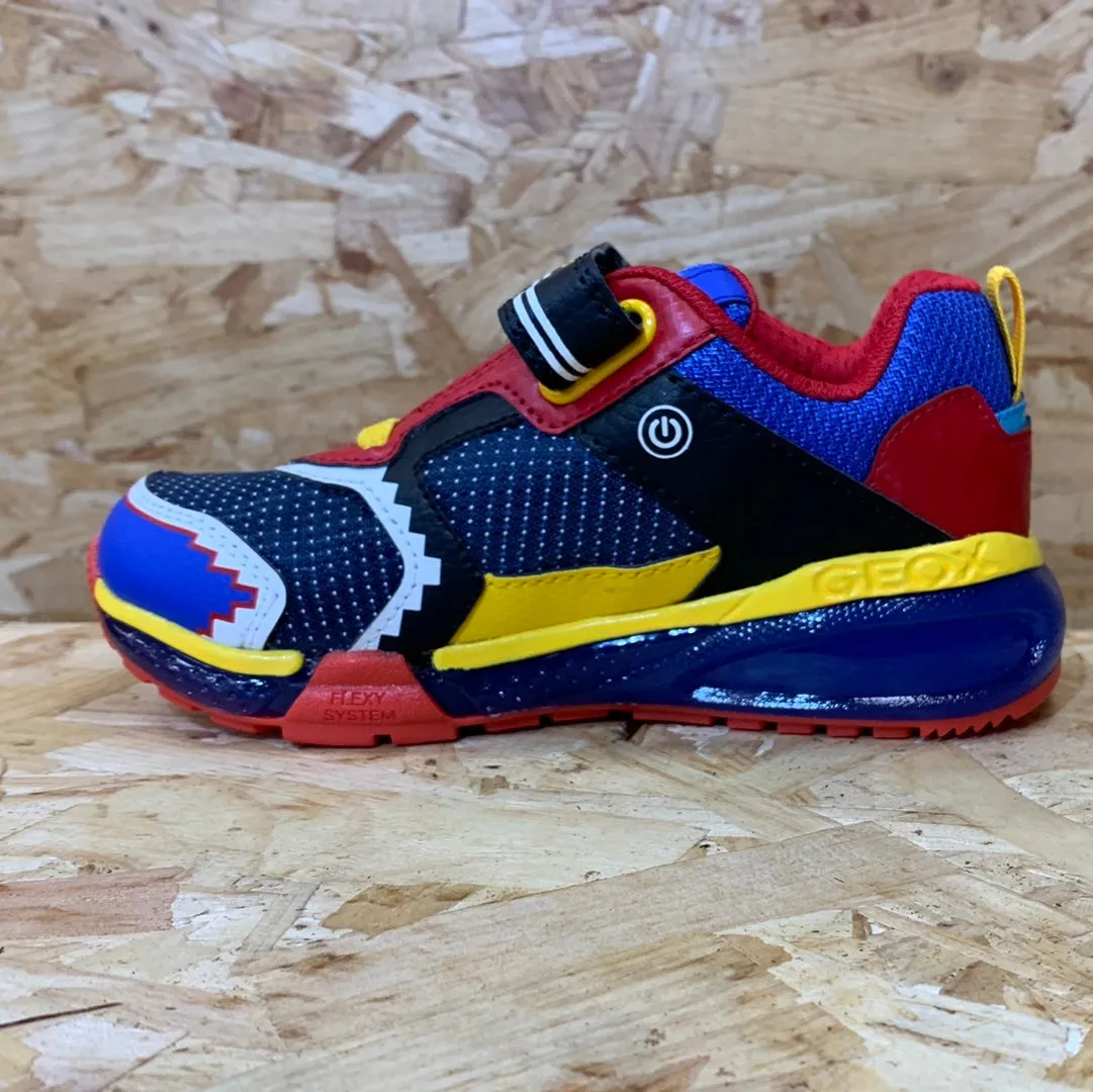 Geox Kids Bayonyc Light Up Trainers - Royal / Red