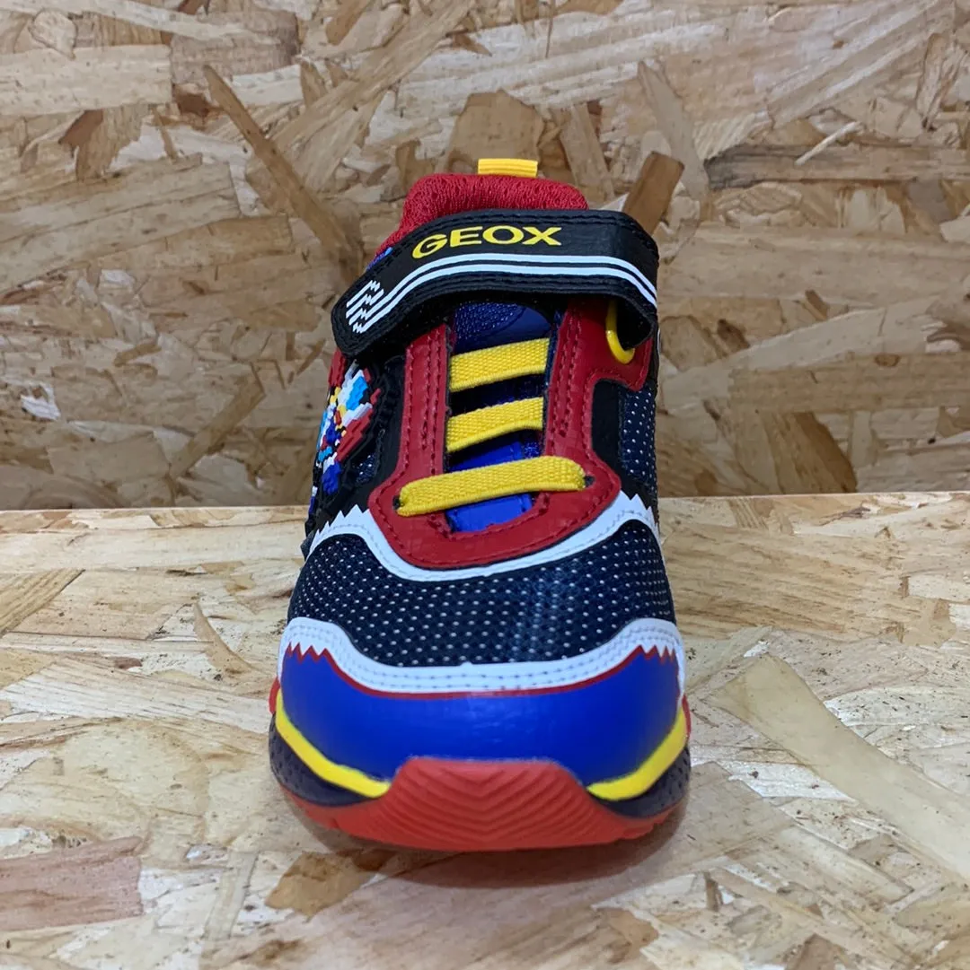 Geox Kids Bayonyc Light Up Trainers - Royal / Red