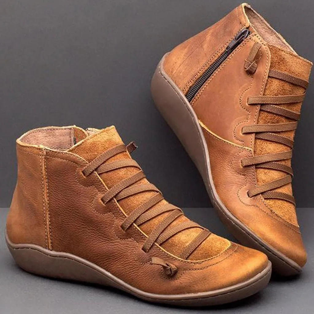 Gibobby Boots for Women Arch Support Booties Casual Flat Platform Short Ankle Booties Everyday Boots for Ladies