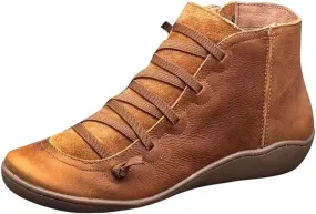 Gibobby Boots for Women Arch Support Booties Casual Flat Platform Short Ankle Booties Everyday Boots for Ladies