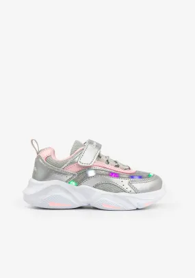 Girl's Silver Multicolor Sneakers
