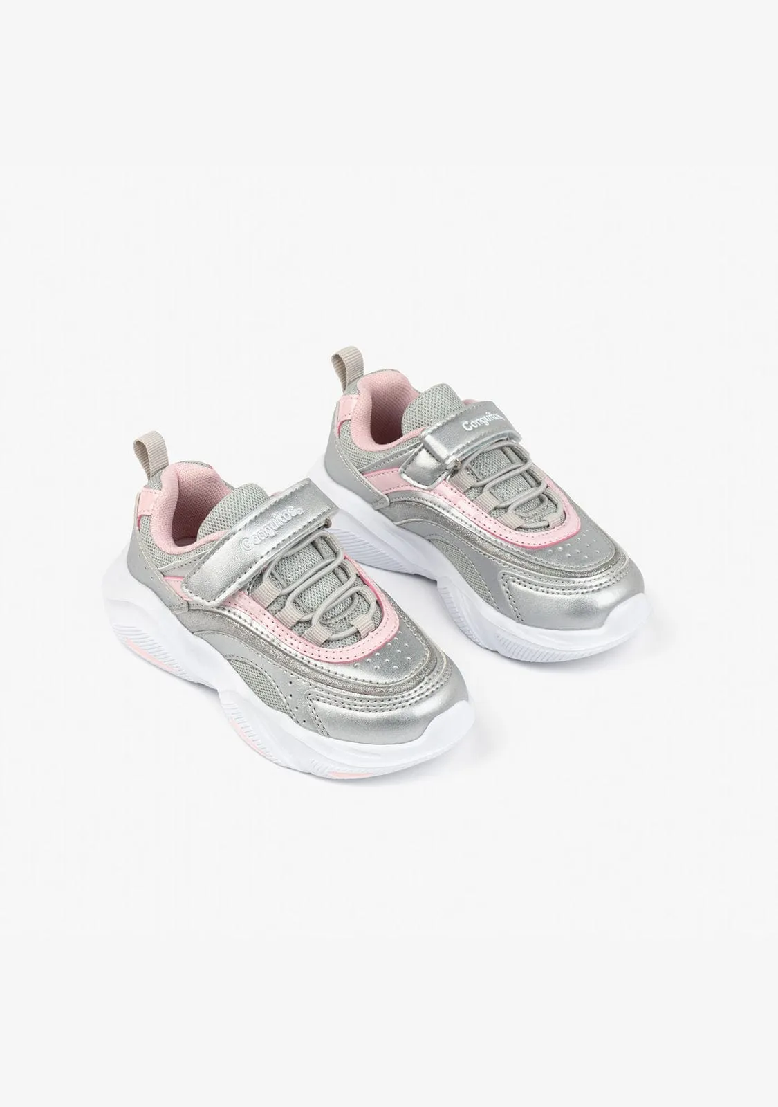 Girl's Silver Multicolor Sneakers