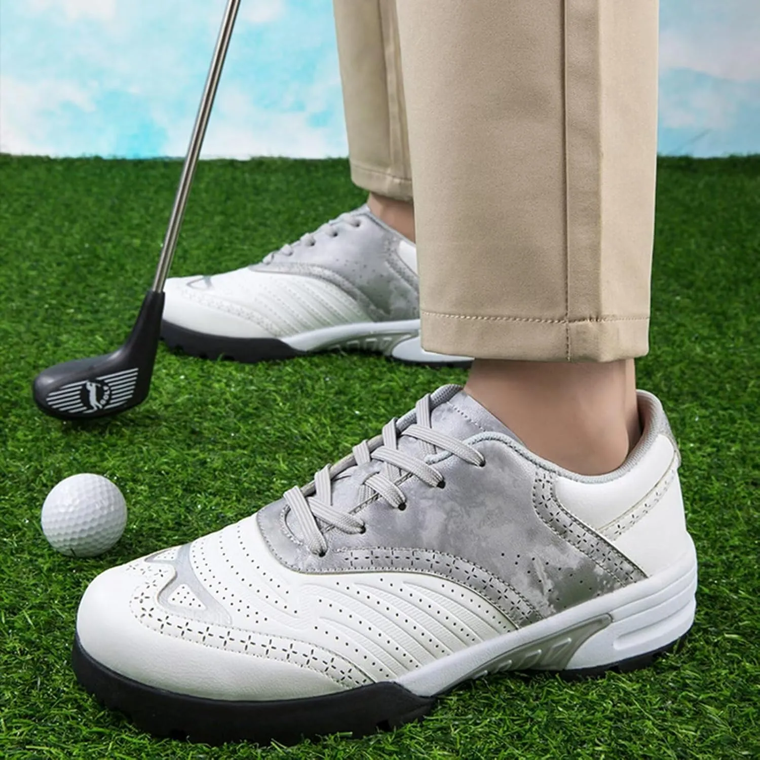 Golf Shoes Mens Professional Golf Trainers Breathable Spikeless Golfers Sneakers Non-slip Outdoor Walking Sneakers