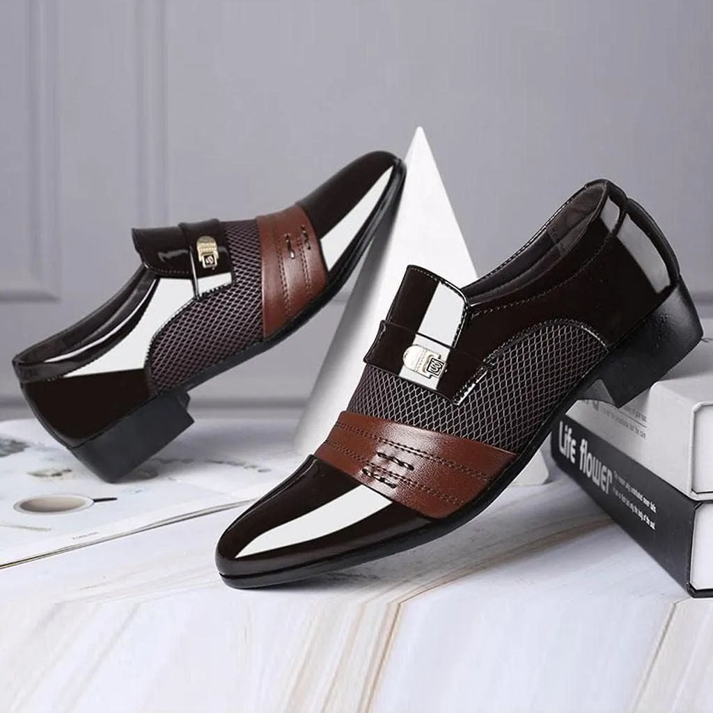 Hbeylia Men's Oxfords Dress Shoes Classic Fashion Formal Pu Leather Tuxedo Oxford Wingtip Dress Shoes For Men Business Office Work Wedding Party