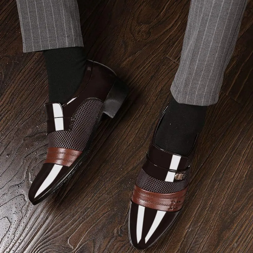 Hbeylia Men's Oxfords Dress Shoes Classic Fashion Formal Pu Leather Tuxedo Oxford Wingtip Dress Shoes For Men Business Office Work Wedding Party