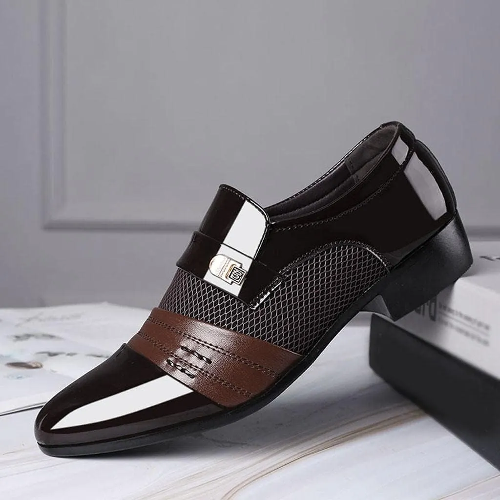 Hbeylia Men's Oxfords Dress Shoes Classic Fashion Formal Pu Leather Tuxedo Oxford Wingtip Dress Shoes For Men Business Office Work Wedding Party