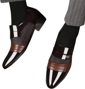 Hbeylia Men's Oxfords Dress Shoes Classic Fashion Formal Pu Leather Tuxedo Oxford Wingtip Dress Shoes For Men Business Office Work Wedding Party