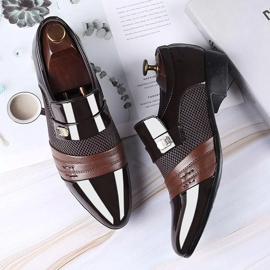 Hbeylia Men's Oxfords Dress Shoes Classic Fashion Formal Pu Leather Tuxedo Oxford Wingtip Dress Shoes For Men Business Office Work Wedding Party