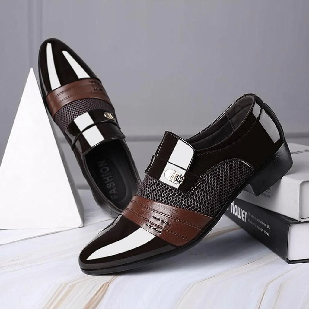 Hbeylia Men's Oxfords Dress Shoes Classic Fashion Formal Pu Leather Tuxedo Oxford Wingtip Dress Shoes For Men Business Office Work Wedding Party