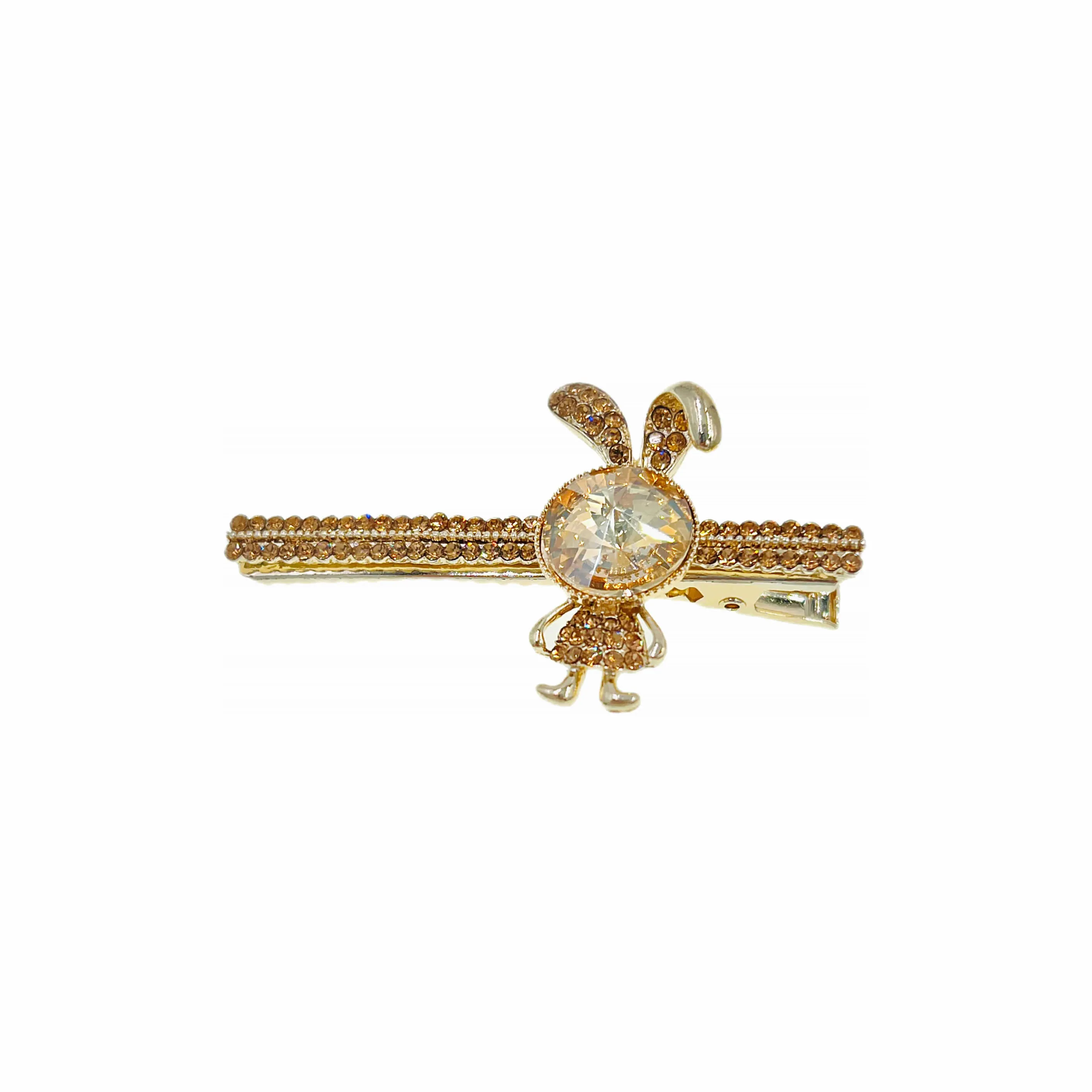 Honey Butler Gold Bunny Hair Clip Austrian Crystals Clamp Alligator Pelican Beak Hairpin C12