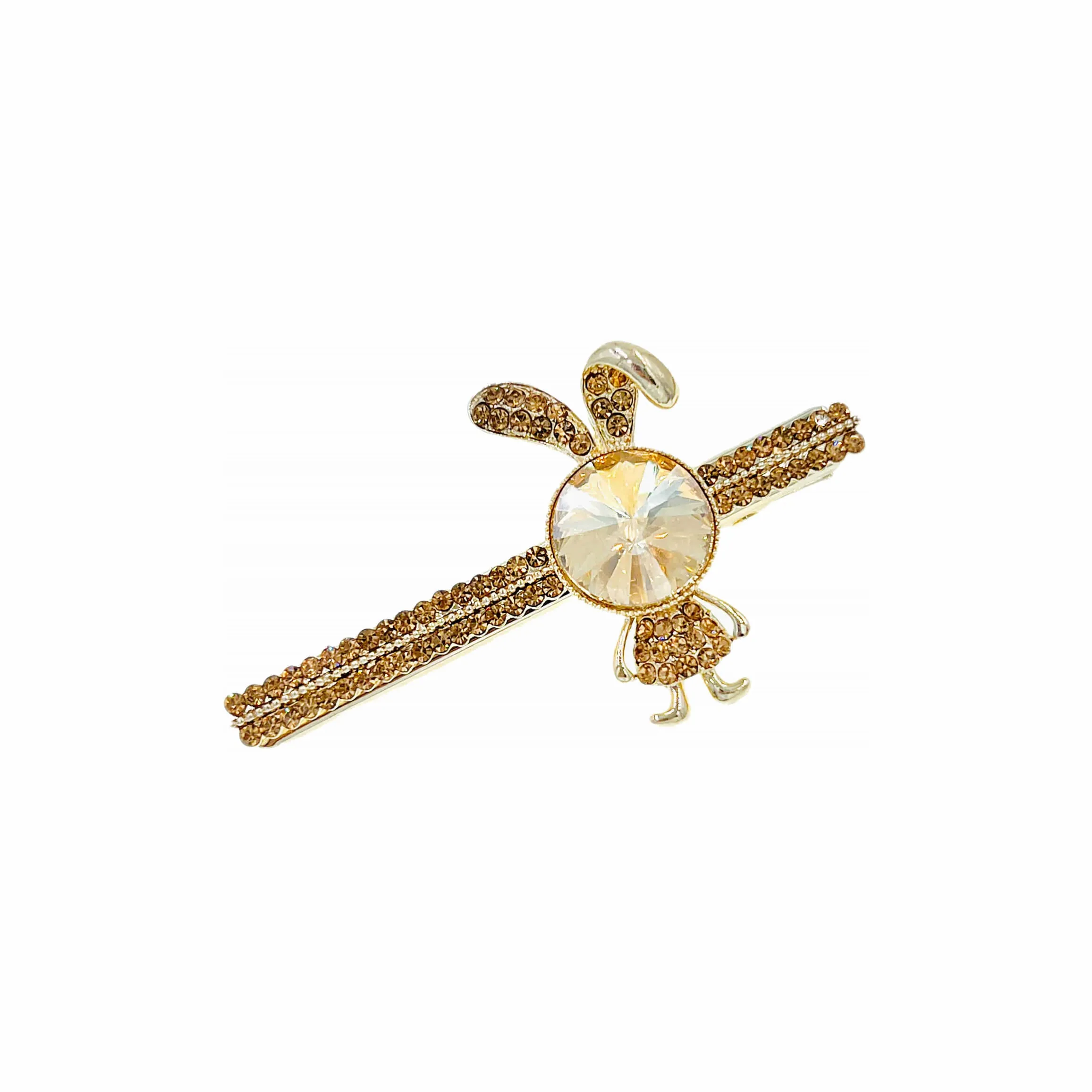 Honey Butler Gold Bunny Hair Clip Austrian Crystals Clamp Alligator Pelican Beak Hairpin C12
