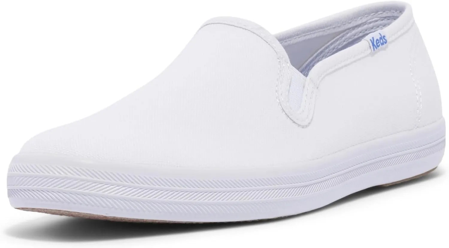 Keds Women's Champion Slip on Sneaker, White, 8.5 Narrow