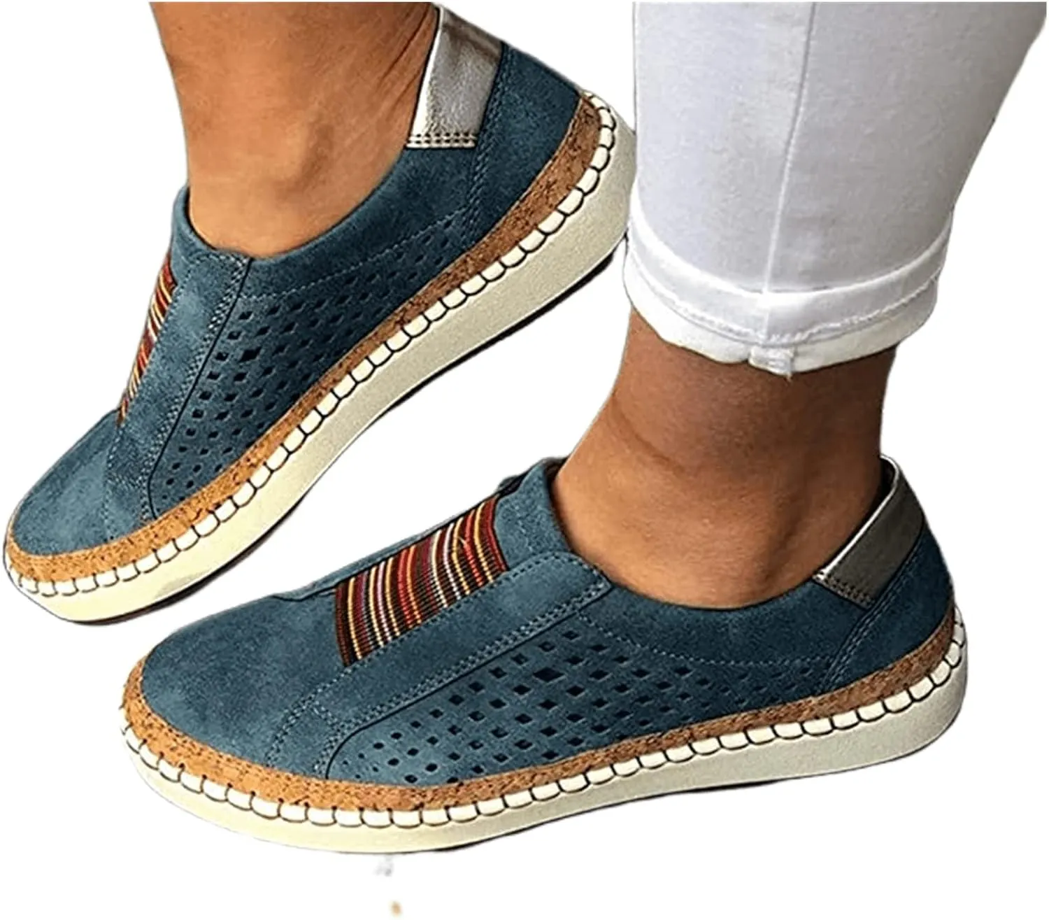 Ladmiple Shoes For Women Sneakers Slip Ons Low Top Lace-up Classic Casual Leather Walking Shoes Summer Flats Loafers