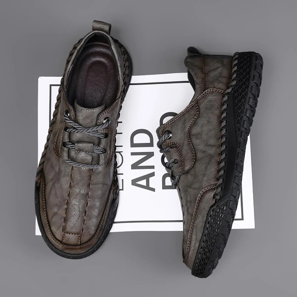 Men's Casual Oxford Sneakers - Comfortable Lace-Up Derby Shoe for Business Casual & Everyday Wear Classic Round -Lace-Up Loafers
