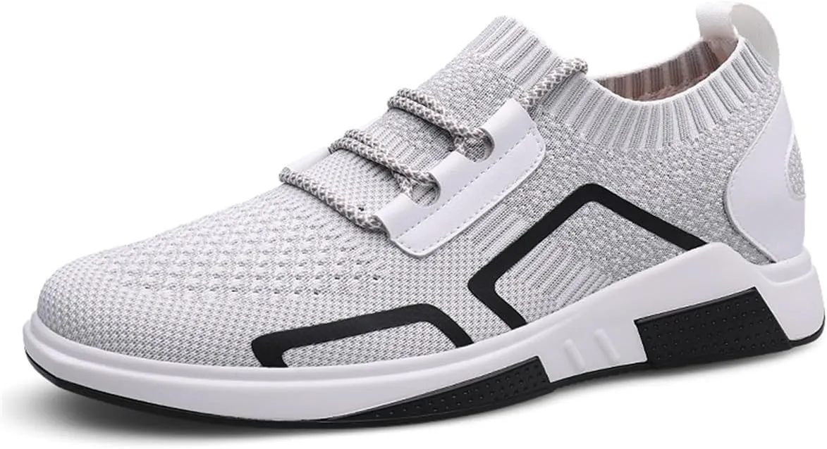 Mens Elevator Shoes Lightweight Walking Athletic Taller Sneakers Low-Top Invisible Height Increasing Footwear