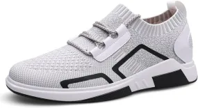 Mens Elevator Shoes Lightweight Walking Athletic Taller Sneakers Low-Top Invisible Height Increasing Footwear
